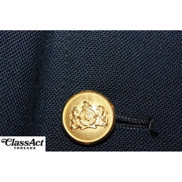 Stafford Men's Navy Blue Two Gold Button Sport Coat Blazer Jacket 42L - Picture 7 of 8